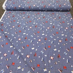 1930’s One-A-Day Prints BTY Benartex Feedsack Reproduction Navy Plaid Laundry