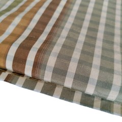 Vintage Plaid Faux Silk Fabric 57×114 Striped Checked 3 Yards