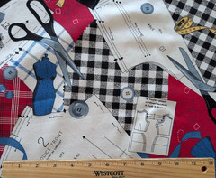 BTY x 44″ Cotton Fabric SEAMSTRESS – Sewing Pattern Theme – Fabric Traditions