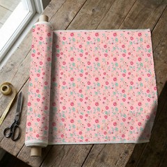 Calico Cowgirls Floral Vines Pink Fabric Poppie Cotton By Half Yard Cont Cut
