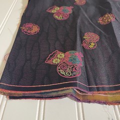 SILK Black-Purple, FABRIC 1 Yard x 22 Inches Wide or 36 Inches x 22 Wide