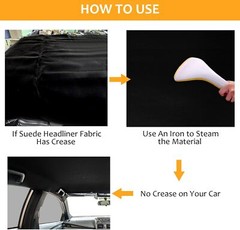 Black Suede Headliner Fabric Upholstery Material Backing Foam Roof Liner Retread