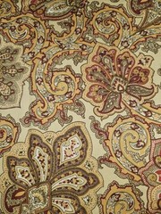 Vtg Waverly Inspirations Jacobean Flower Print Decorators Fabric 2.5 Yards X 45″