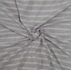 Cotton Stripe French Terry Knit Fabric by the Yard Purple Gray 8/2/18