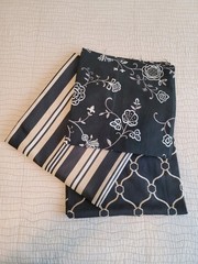 Black & Gold Home Decor Fabric Bundle Coordinating 3 Pieces – Floral, Stripe..