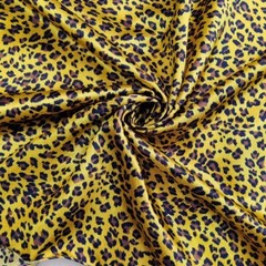 1yard X 1.48meter Africa Leopard Satin Fabric Scarf Gown Pyjamas Material Lining