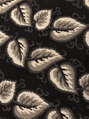 Tapestry Style Upholstery Material 1yd15inches /52” Wide Grey/Black Leaves New