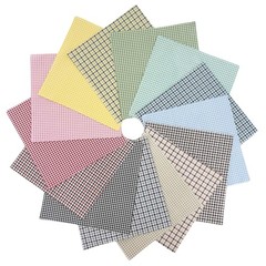 42 PCS 10×10 Inch Houndstooth Cotton Fabric Squares Precut Pattern Quilting