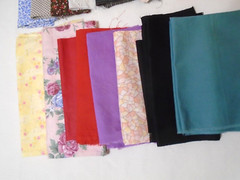 Lot (31 pcs) Mix Cut Craft Blocks, Squares, Rectangles Vintage Fabrics