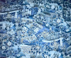 Japanese Landscape by Hoffman International Shades of Blue w/ Metallic 23″x11″
