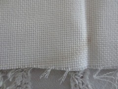 5108. 14-Count WHITE Cross Stitch AIDA CLOTH Cotton FABRIC-59″ x 20″ & 42″ x 16″