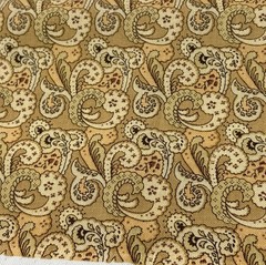 Birds of a Feather Paisley Print 20″x40″ Cotton Fabric Kaye England Tan/Brown