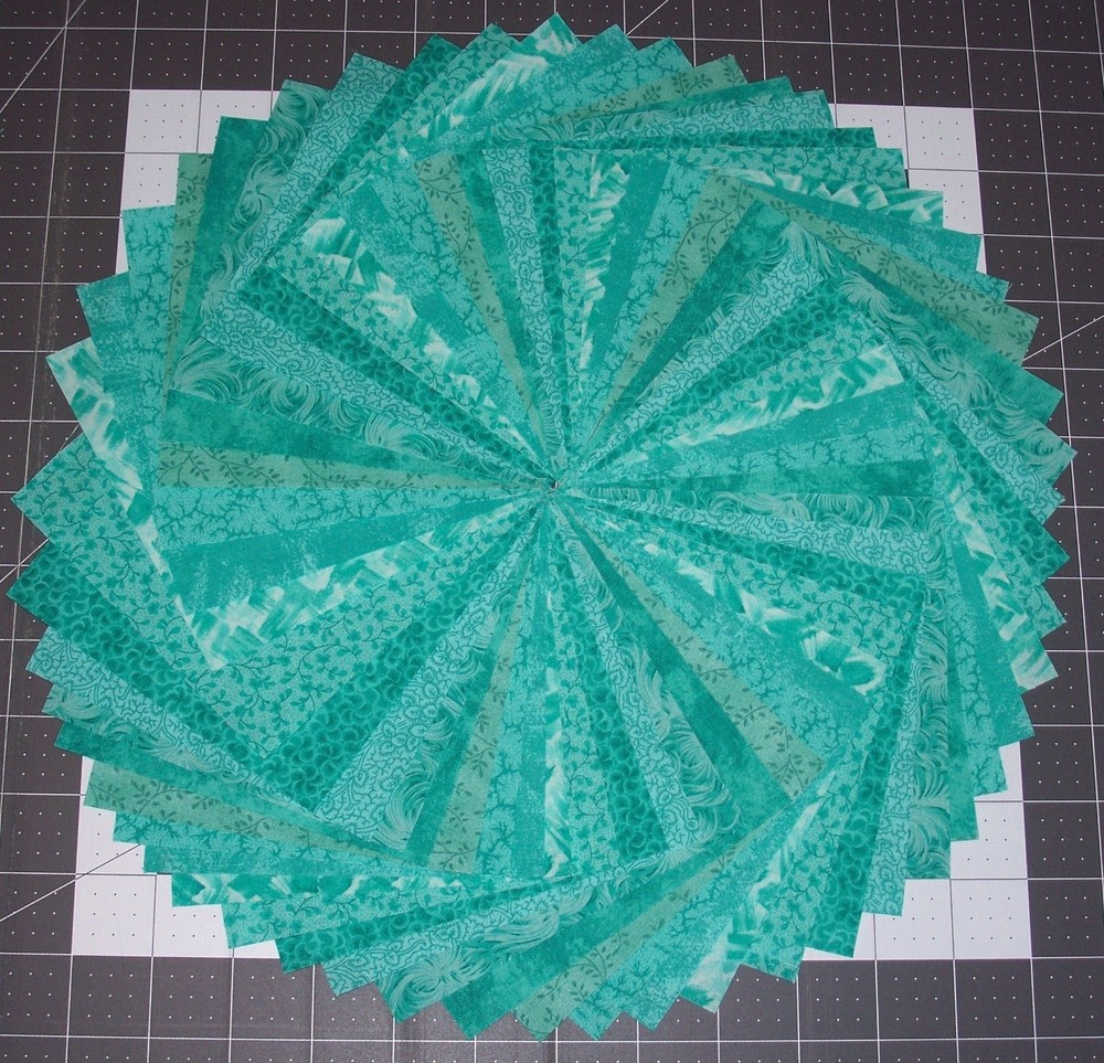 54 Caribbean Green Blue Fabric 5″ Quilting Squares Cotton Charm pack