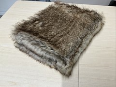 17” X 19” Upholstery Sample Bentley Brown Faux Fur, Super Soft