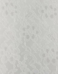 Ivory Polyester Sheer Mesh Floral Pattern Raschel Lace 60″ Fabric By The Yard
