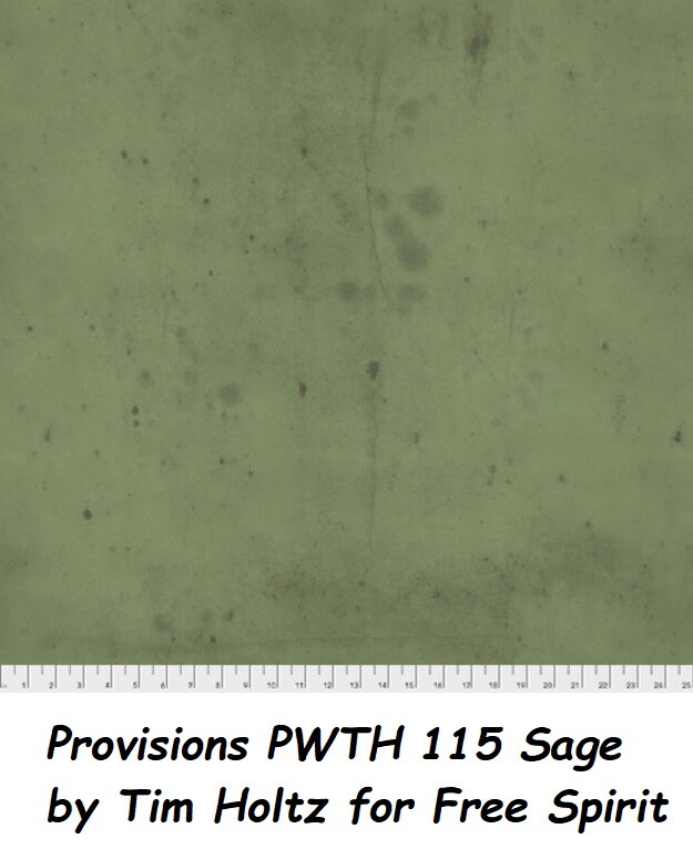 Provisions Tonal Cotton Quilt fabric BTY Tim Holtz / Free Spirit PWTH 115 Sage