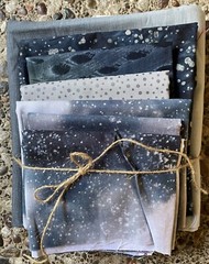 Lot Of 5 Quilting Fabrics Dark Galaxy (5 1/2 Yards) Black Grey Ombré