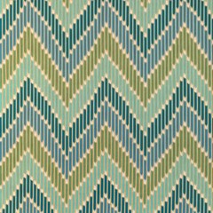 Brunschwig & Fils Zig Zag Ikat Fabric- Cascade Print / Teal 6.75 yds 8024107.353
