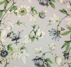 P KAUFMANN COUNTRY COTTAGE DOVE GRAY FLORAL DRAGONFLY LINEN FABRIC BY YARD 54″W