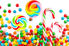 7X5Ft Fabric Sweets Backdrop Candy Lollipops Candy Canes Colorful Candies Candyl