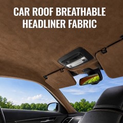 Headliner Fabric 108″ L x 60″ W Foam Backing for Car Truck RV SUV Boat Camel