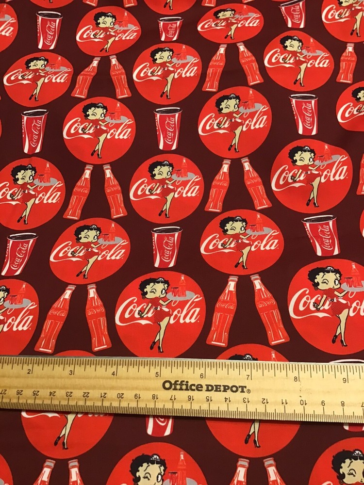 CUSTOM MADE…1 Yard Betty Boop Coca-Cola Cotton Fabric 36” X 54”