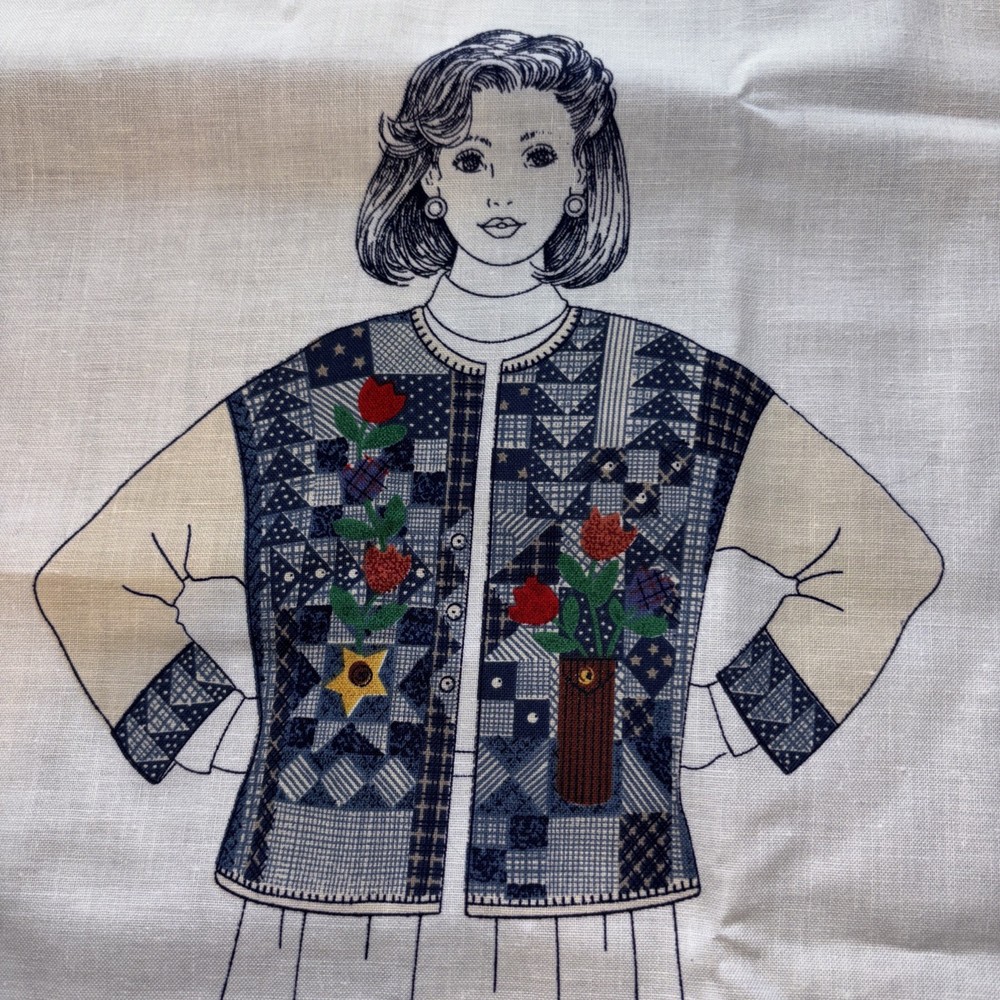 Denim BluesPatchwork Jacket Dream Spinners Cut And Sew 90s Adult One Size Floral