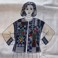 Denim BluesPatchwork Jacket Dream Spinners Cut And Sew 90s Adult One Size Floral