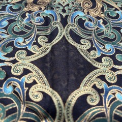 Paula Nadelstern Opulence Benartex Black Gold Turquoise Cotton Quilting Fabric