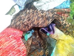 Lunn Fabric Scraps 1 Pound ~4 Yards Artisan Batik Hand Paints Grab Bag Scrap