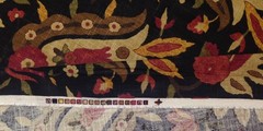 RICHLOM PRANZO RAVEN BLACK FLORAL LEAF MULTIPURPOSE LINEN FABRIC BY YARD 54″W