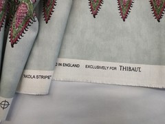Thibaut Akola Stripe Fabric Aqua Blue 2023 Decorator 58″ Wide 102″ Long 2.8 Yds