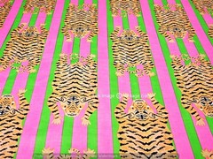 100% Cotton Fabric Sewing Indian Tiger Animal Print Sanganeri Running Craft Art
