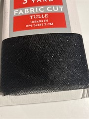 3 Yards Black Glitter Tulle 108”x 54” New