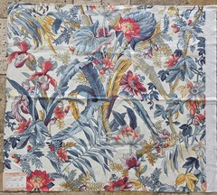 Lelievre Paris 27×25 Cotton Chintz Fabric Sample FOUGERAY BLEU 5943 Palm Remnant