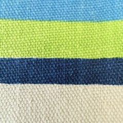 Bold Striped Cotton Drapery Slub Fabric Lime Green Navy Ocean Blue White 4ydx46