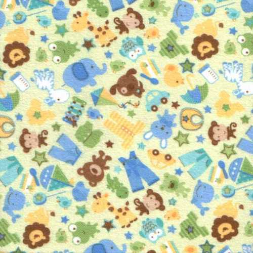 05754 Boys Are Made of Toys Green – Flannel Quarter Yard