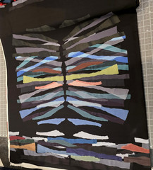 Gorgeous, Edgy, Chic – Colored Slashes on Black, Panel from Italy, Designer!