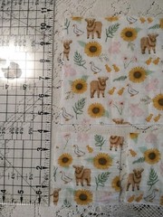 REMNANTS Highland Cow Farm Animals Cotton Double Gauze Swaddle Fabric 6×16