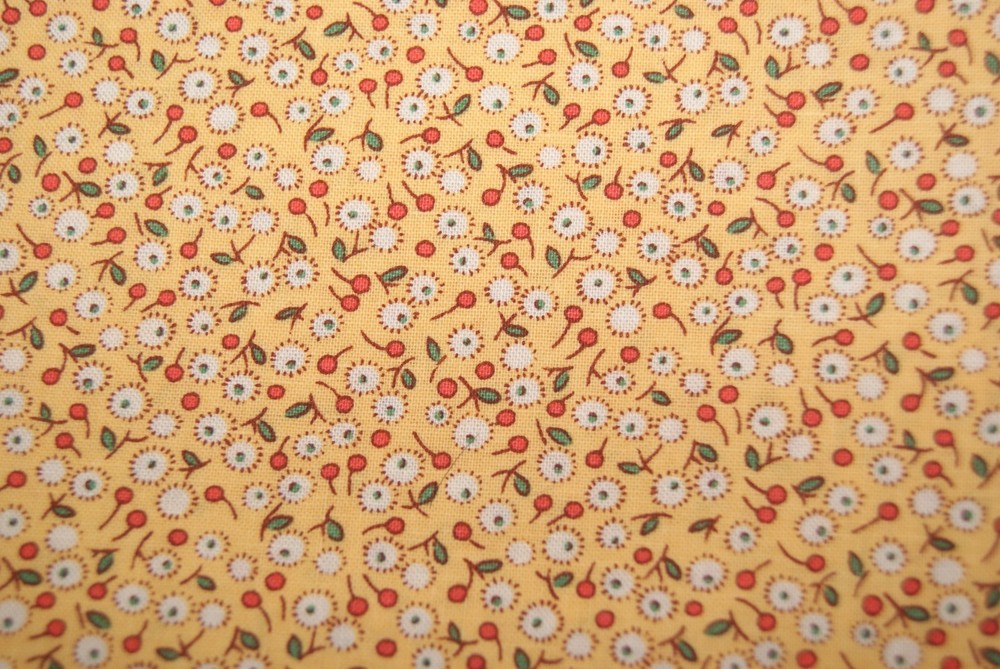 1 Yd Aunt Grace Judie Rothermel Marcus Bros Yellow Sm Floral Quilt Top Fabric