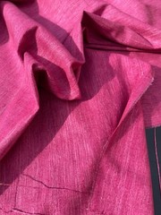 RAW SILK TUSSAH/ RASPBERRY, 54-55″ WIDE, BY THE YARD.