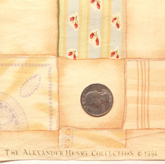 VTG Alexander Henry “Nana’s Napkin Collection ” Peach 1994 Cotton Fabric 35″ L