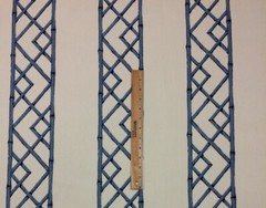 KRAVET LATTICELY ULTRAMARINE BLUE MODERN BAMBOO STRIPED FABRIC 2.75 YARD 54″W
