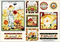 SCARECROW,HAPPY HARVEST,FALL,RED ROOSTER,KELLY MUELLER, FABRIC PANEL,23″X44″