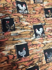 1 Yard Bricks Chickens Farmhouse Roosters 100% Classic Cotton Fabric