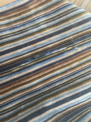 Striped Raised Chenille Velvet Blue Brown Upholstery Fabric 55×62
