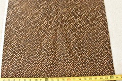 By 1/2 Yd, Gold & Brown Print on Black Quilt Cotton, P6499