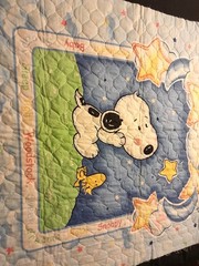Vintage 2003 Baby Snoopy Quilt Fabric Springs Industries