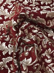 Luxurious Chenille Floral Vine Fabric for Sofa Cushion Cover Chair, Sold by Yard