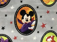 Licensed Halloween Mickey And Friend Holloween Cotton Fabric BTY